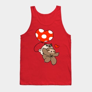 Heart Ballon Pug and Sloth Tank Top